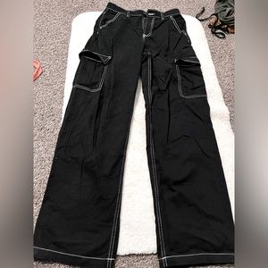black baggy high waist jeans